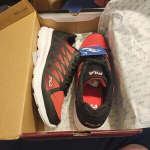 Size 9.5 men red and black FILA